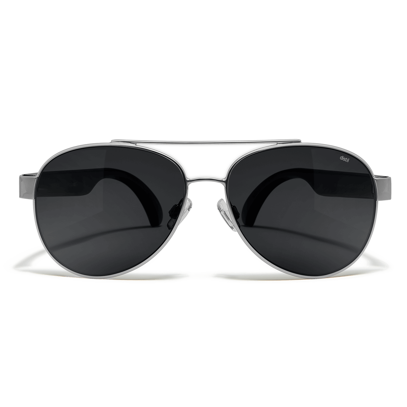 Distil Union Titanium Maverick MagLock Sunglasses in silver with gray polarized lenses